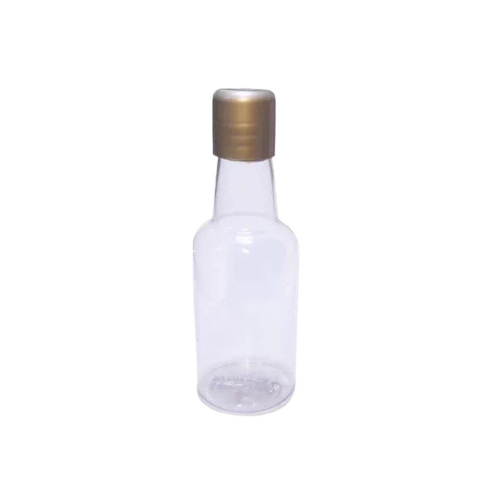 Lembrancinha Garrafa Pvc 50ml Tampa Plástica Prata 10un